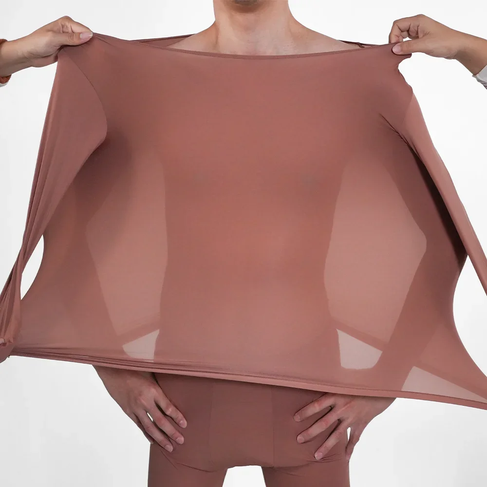 Xl Skincare - Herren-Thermo-Unterwäsche-Set, nahtloser, ultradünner Pyjama-Anzug, hochelastisch, langärmlig,
