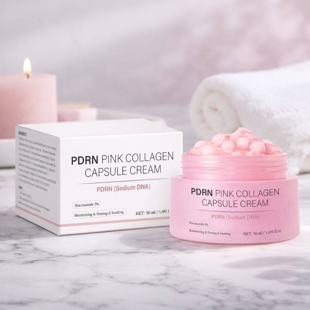Skincare Glow Glowing - 50 ml Kollagen-Kapselcreme für das Gesicht,