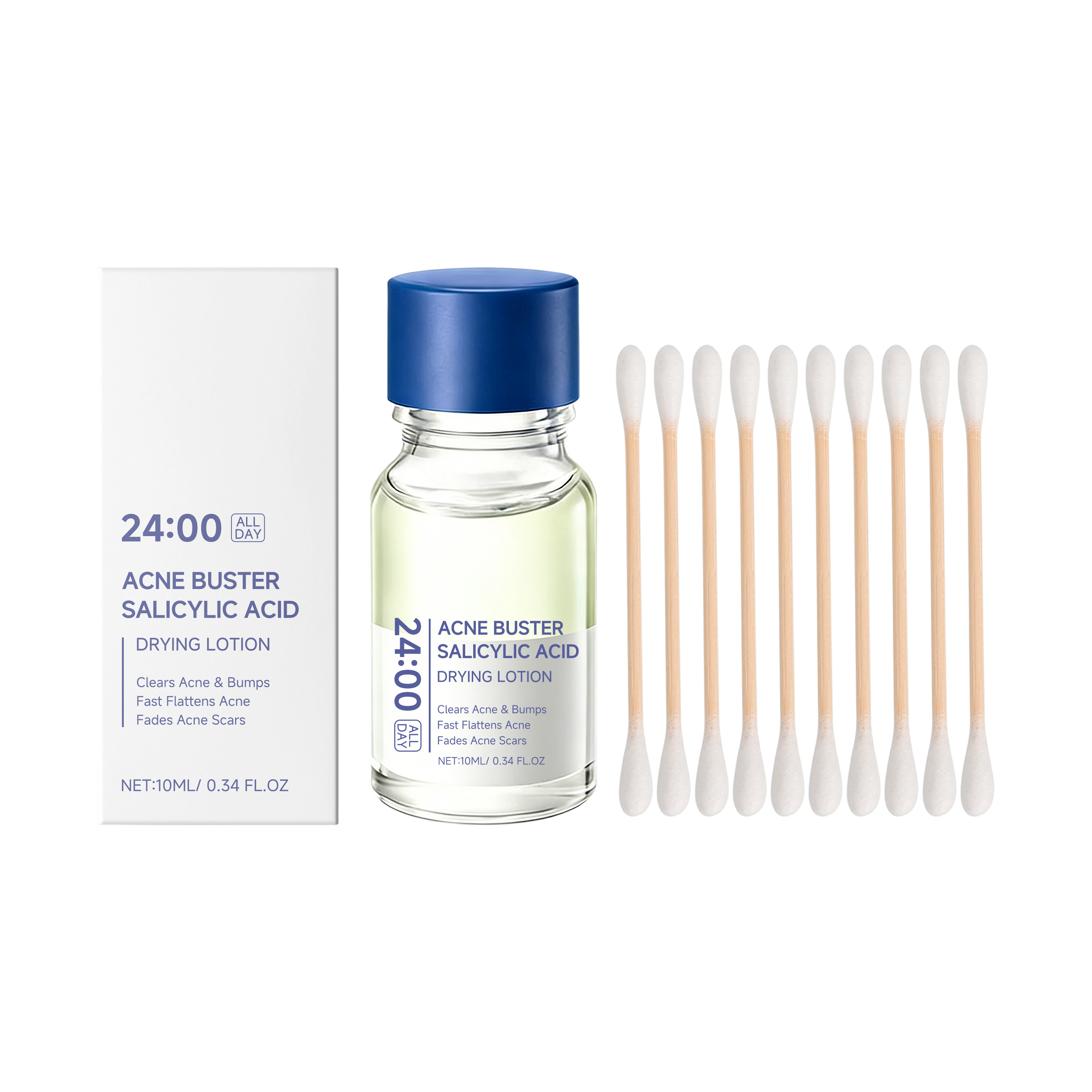 Skincare The Originote - Salicylsäure-Trocknungslotion Gesichtsserum mit Wattestäbchen – Reduziert