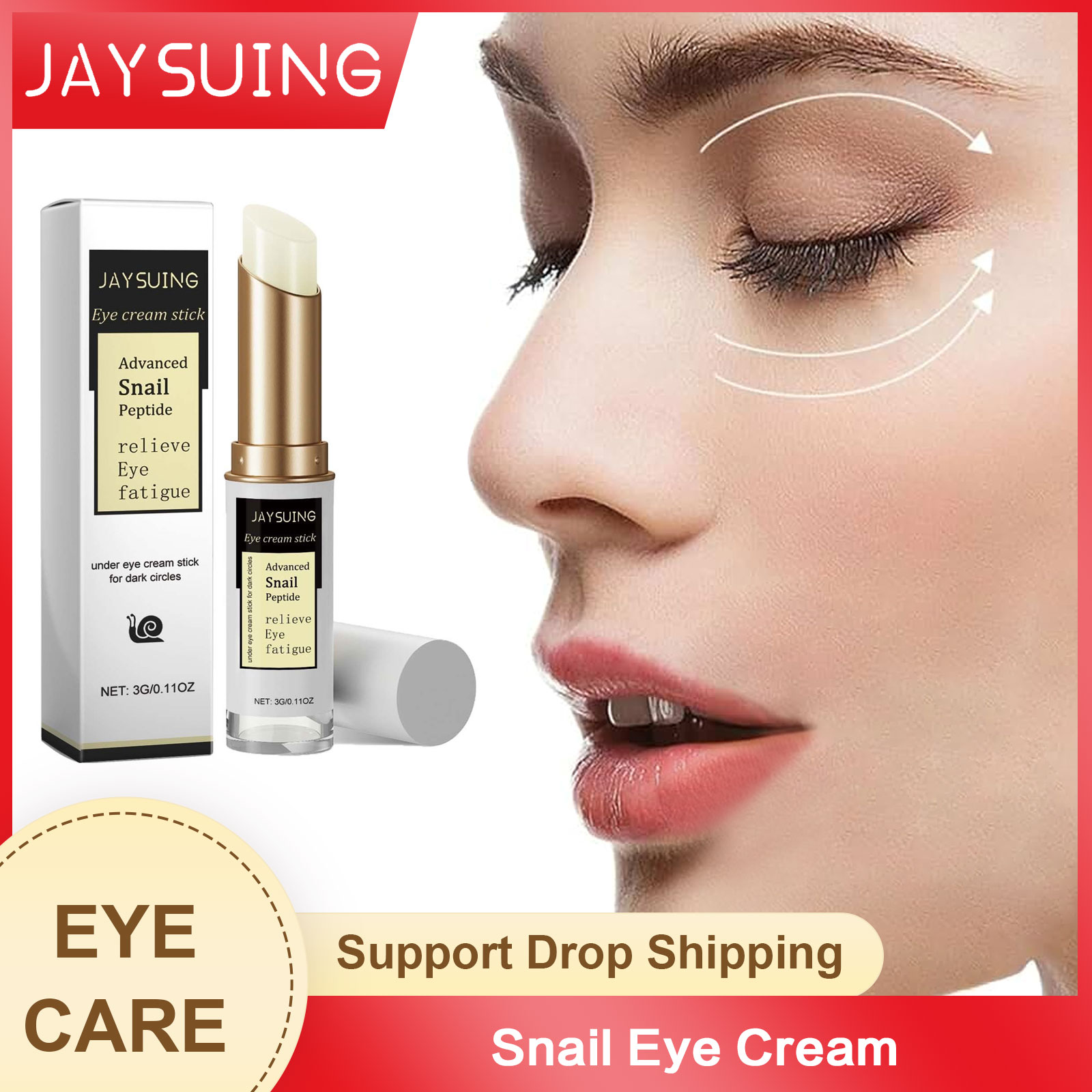 Snail Cream Gel - Schnecken-Augencreme, Anti-Falten, Augenringe, Aufhellung, Verblassen feiner