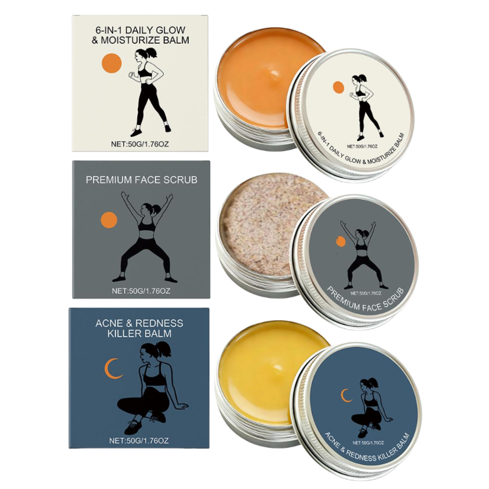 Skincare Glow Glowing - 3 Arten von Gesichtspflegeprodukten - Akne-