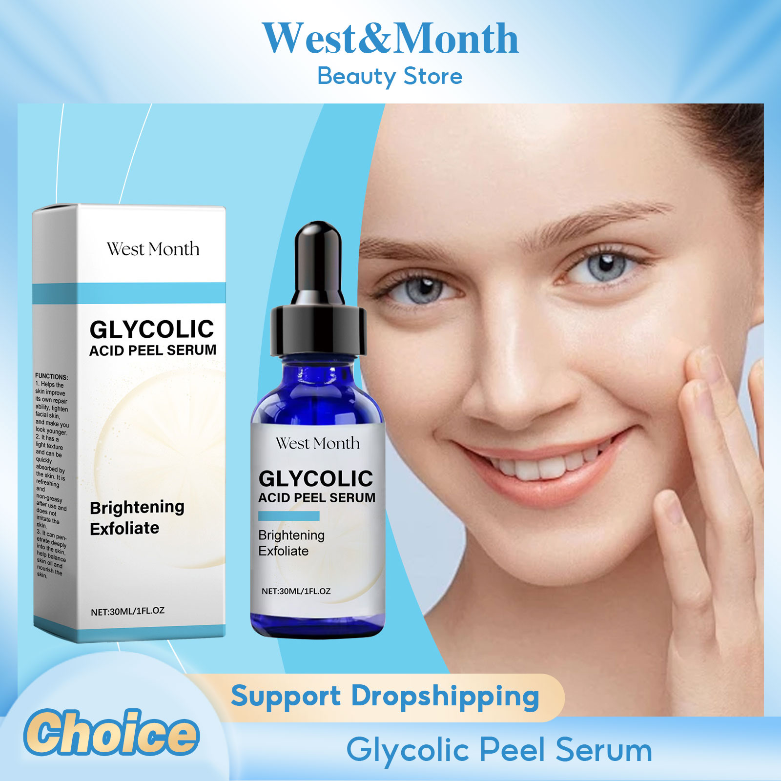 Lactic Acid Toner - Glykolsäure-Peeling-Serum, Peeling, Minimierung der Poren, Reduzierung
