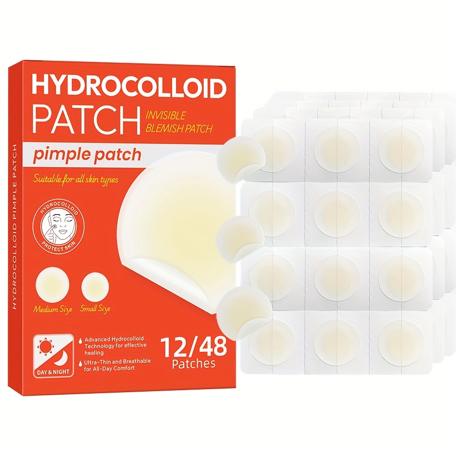 Skincare Gentle - 48 Stück Hydrokolloid-Akne-Pflaster bieten unsichtbare Abdeckung,