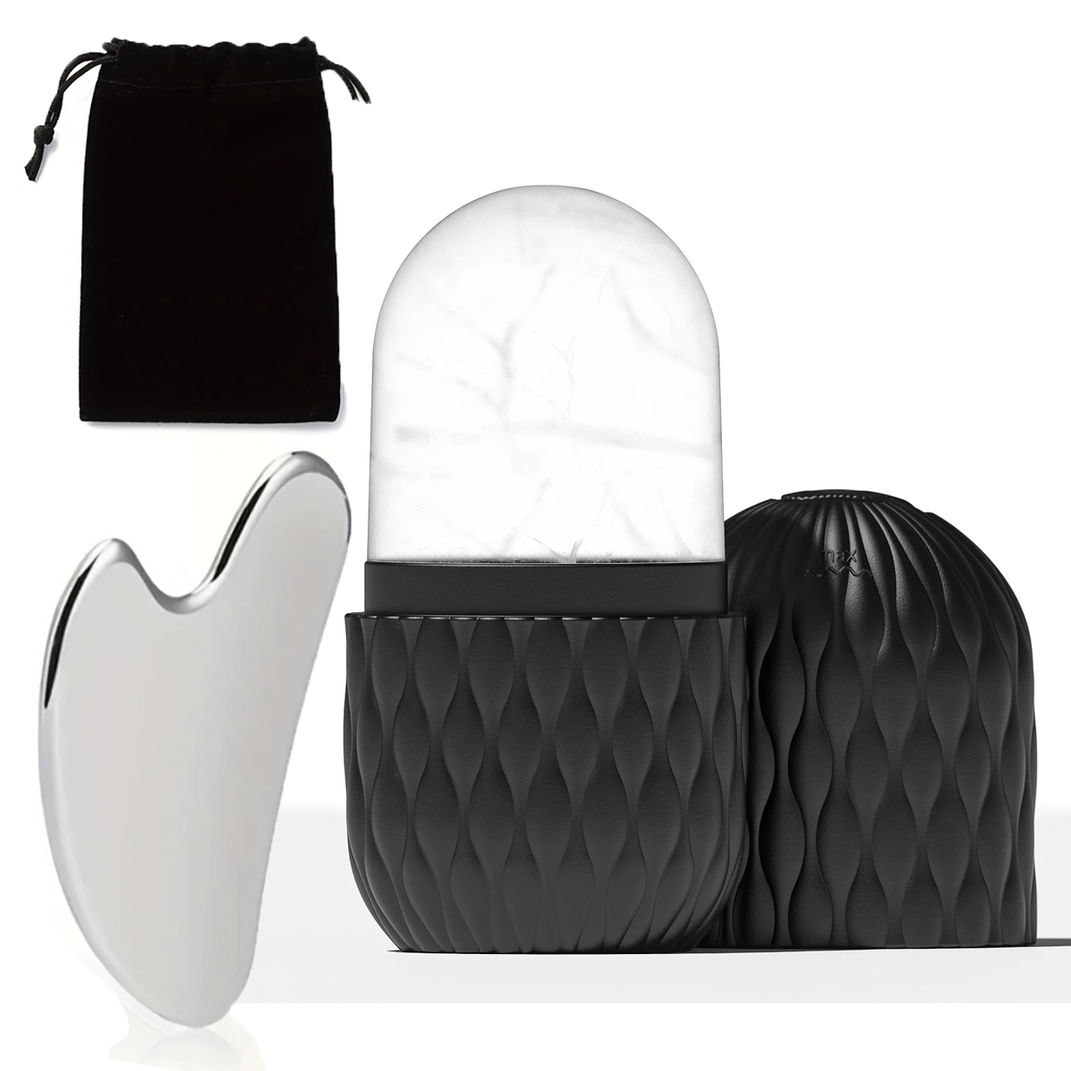 Skincare Glow Glowing - Eisroller & Edelstahl Gua Sha Set