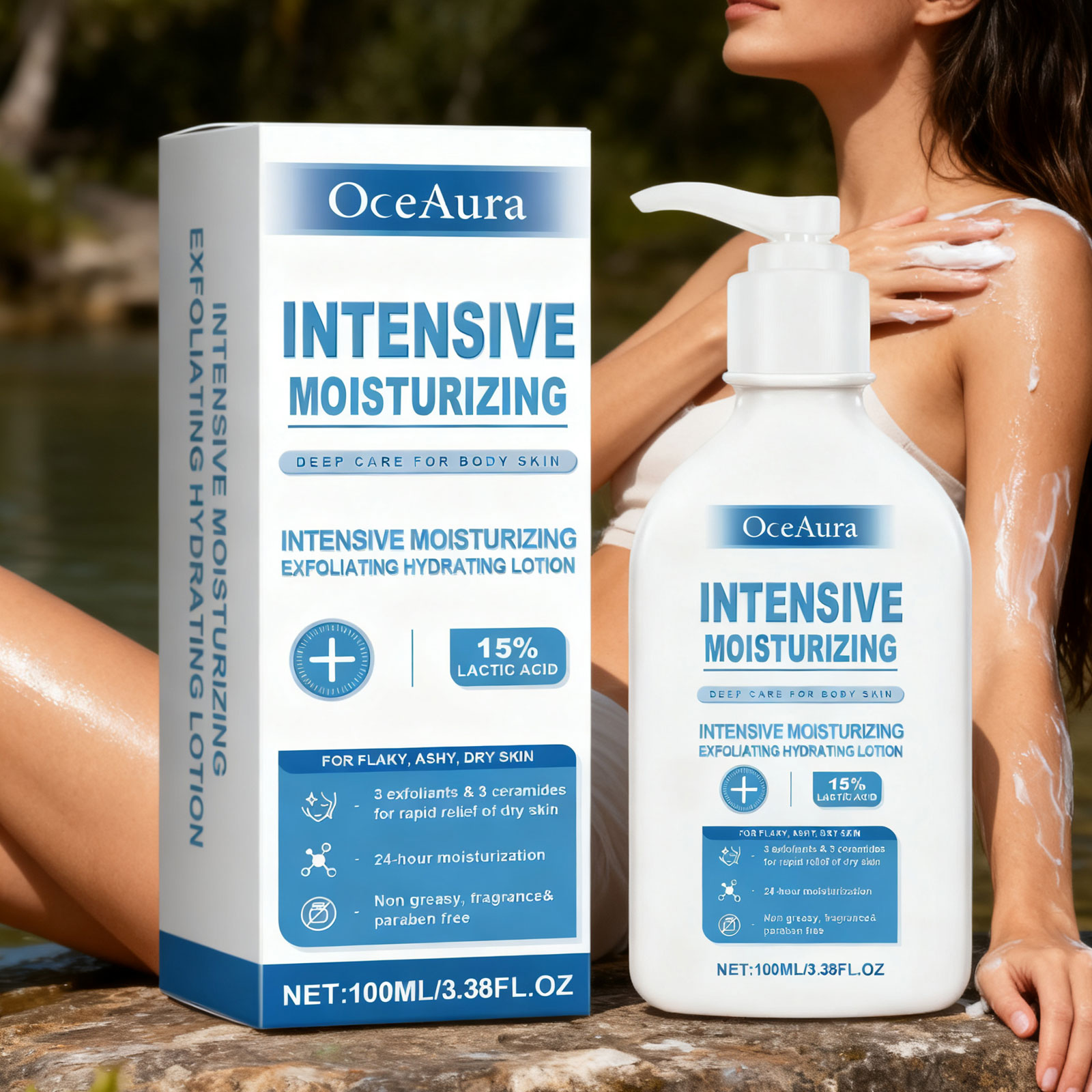 Lactic Acid Toner - OceAura Intensive Heilung Körperlotion für trockene