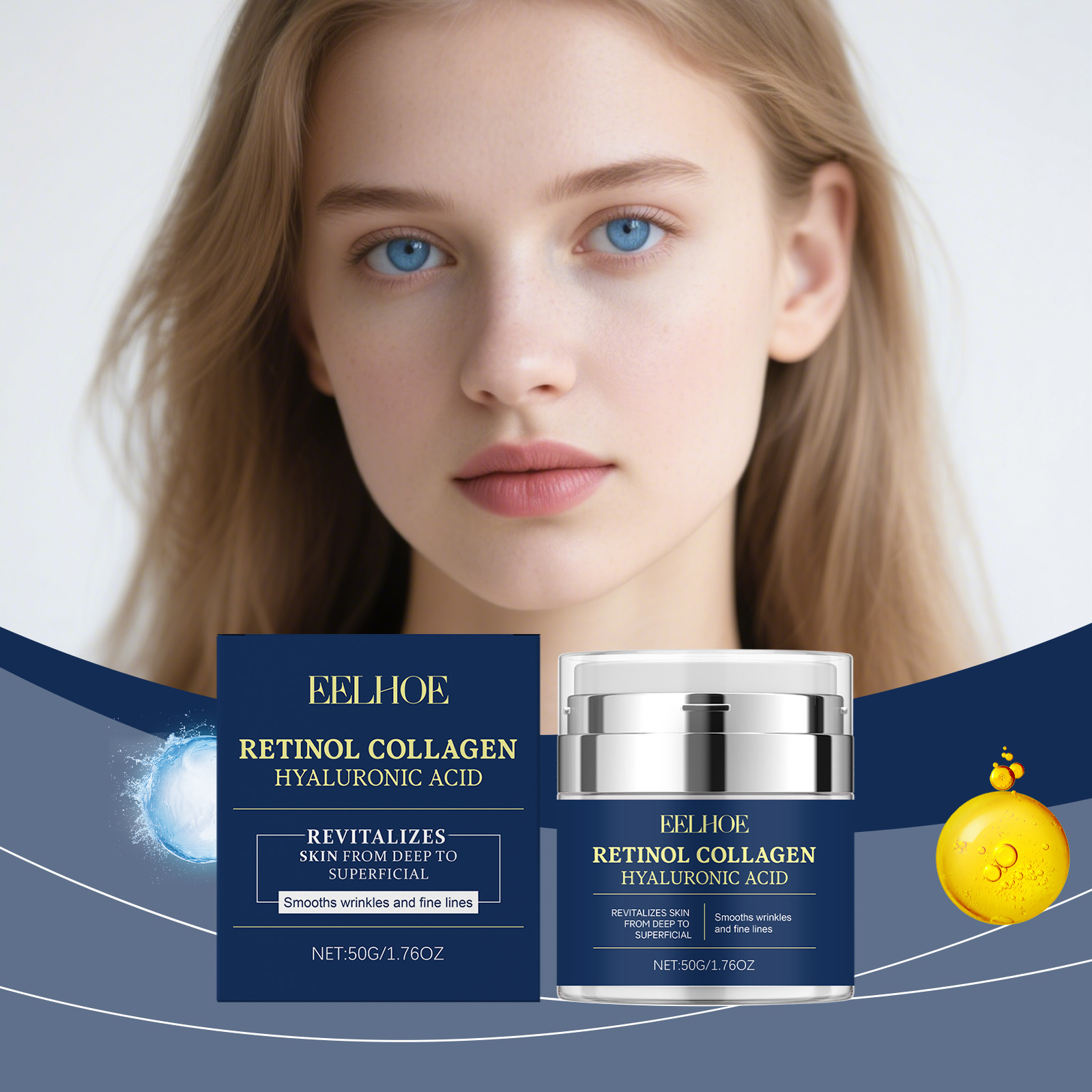 Skincare Retinol - EELHOE Retinol-Kollagencreme, Faltenentferner, reduziert feine Linien,