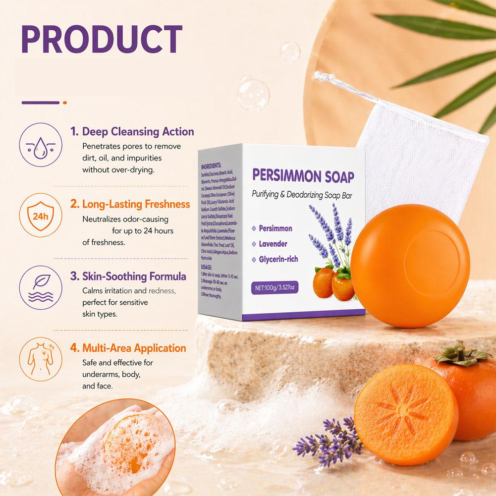 Persimmon-Lavendel-Seifenstück – Skincare Gentle Bewertung und Preis