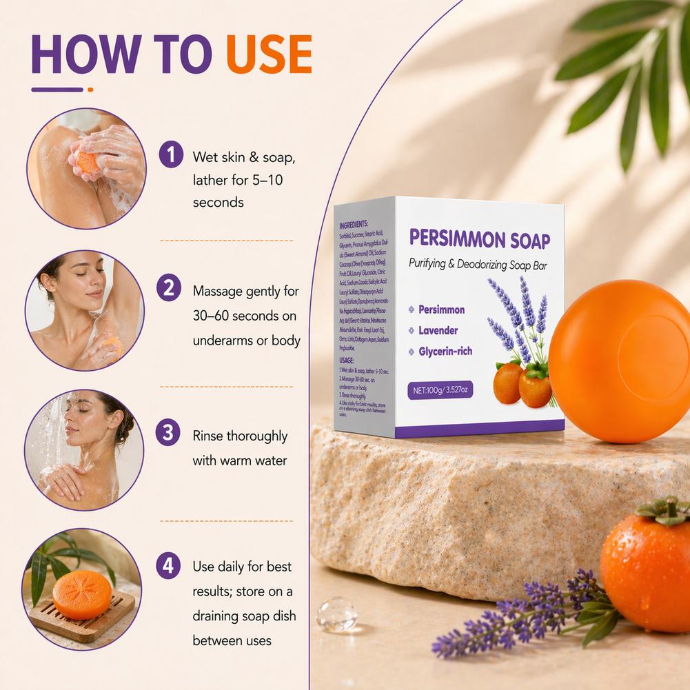 Persimmon-Lavendel-Seifenstück – Skincare Gentle Bewertung und Preis